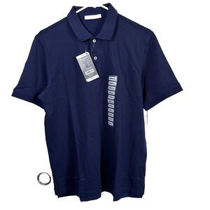 Member's Mark Men Size Small Strech Cotton Polo Shirt Navy Blue  Short Sleeves